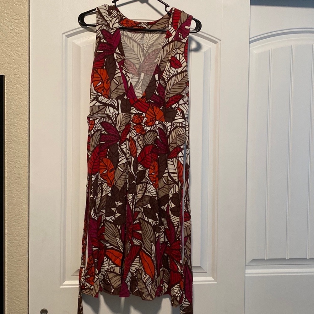 A.n.a leaf/floral v neck tank dress